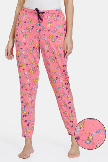 Buy Zivame Looney Tunes - Doodletastic Knit Cotton Pyjama - Pink Lemonade